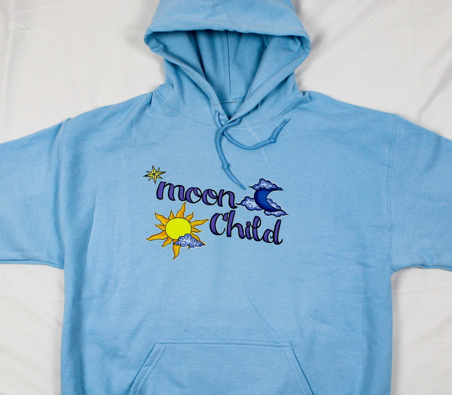 "moon child" hoodie (baby blue)