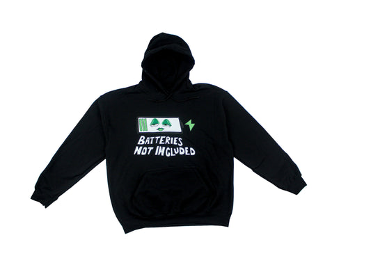 “Batteries not included” hoodie (black)