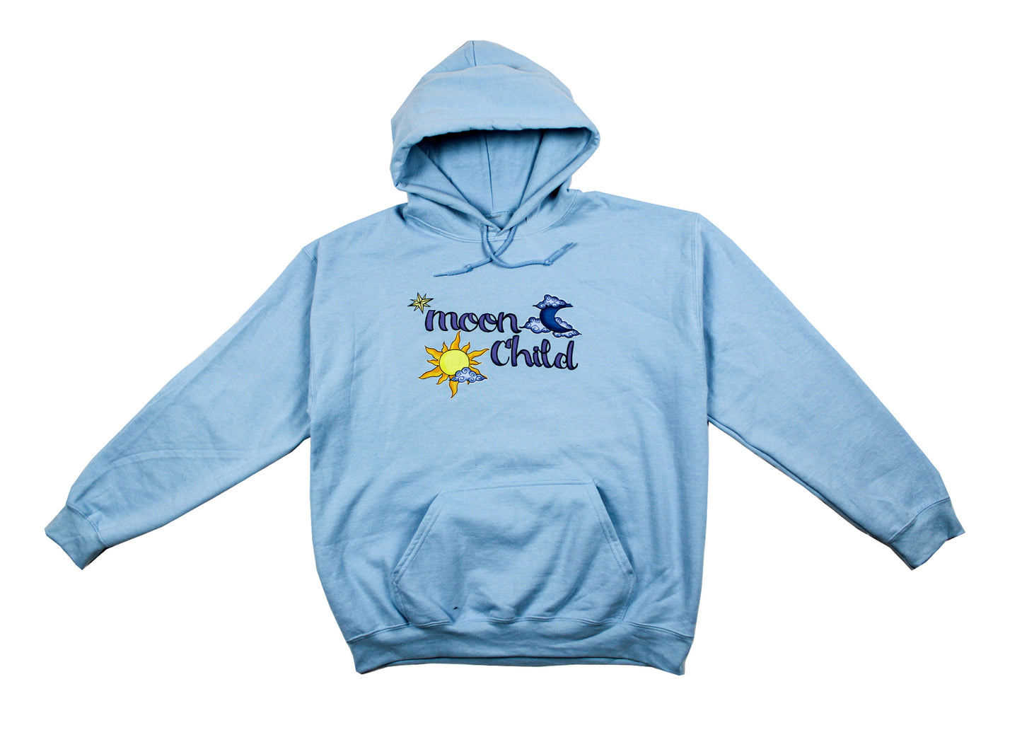 "moon child" hoodie (baby blue)